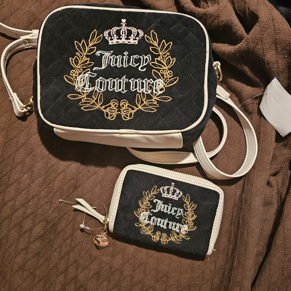 Juicy Couture Black and Cream Women's Bag Set